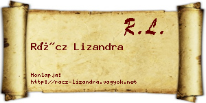 Rácz Lizandra névjegykártya