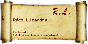 Rácz Lizandra névjegykártya
